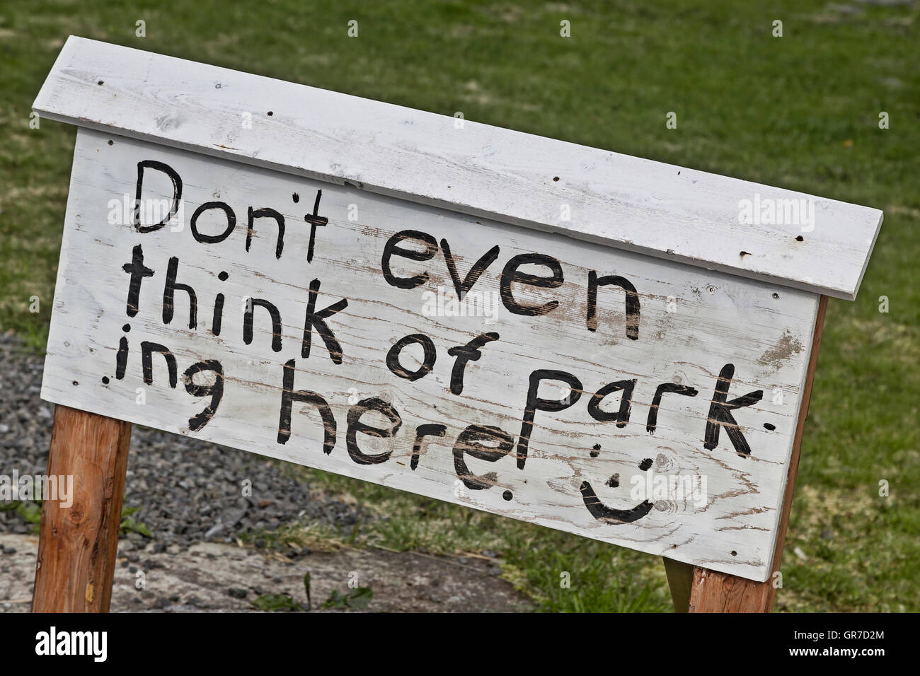 Ein Parkschild Verbot im Stil sehr niedlich Stockfoto