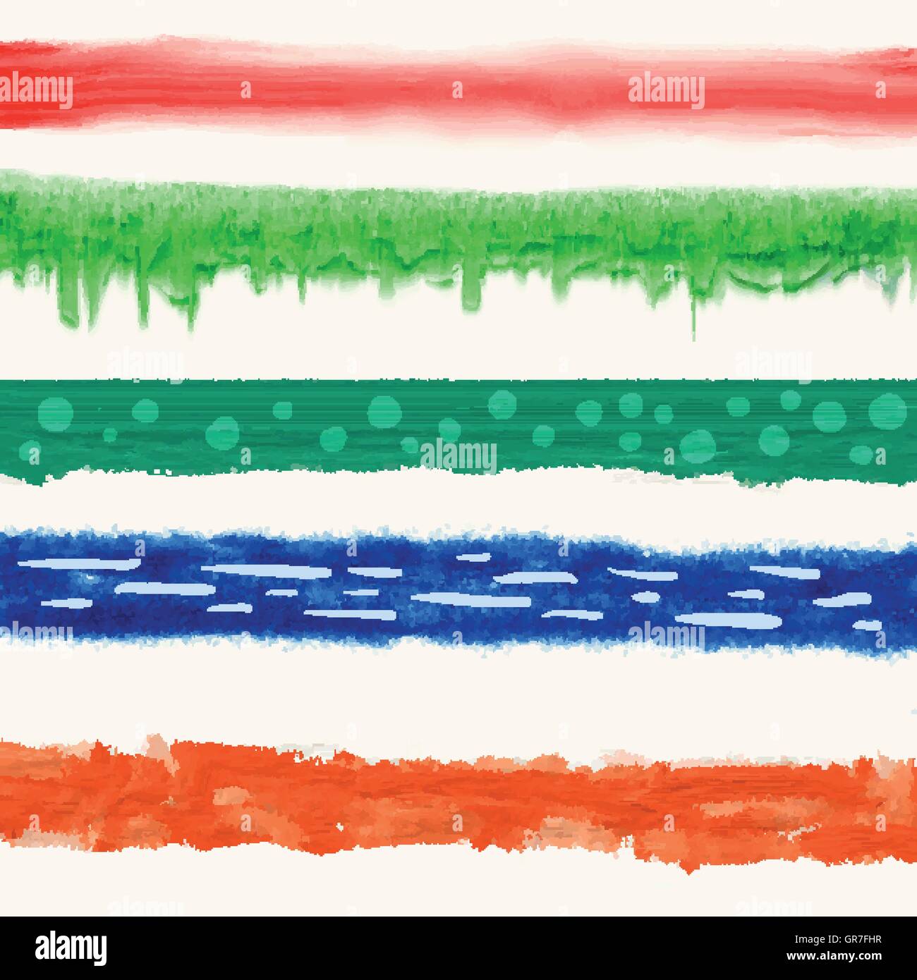 Satz von Aquarell Grenze. Stock Vektor