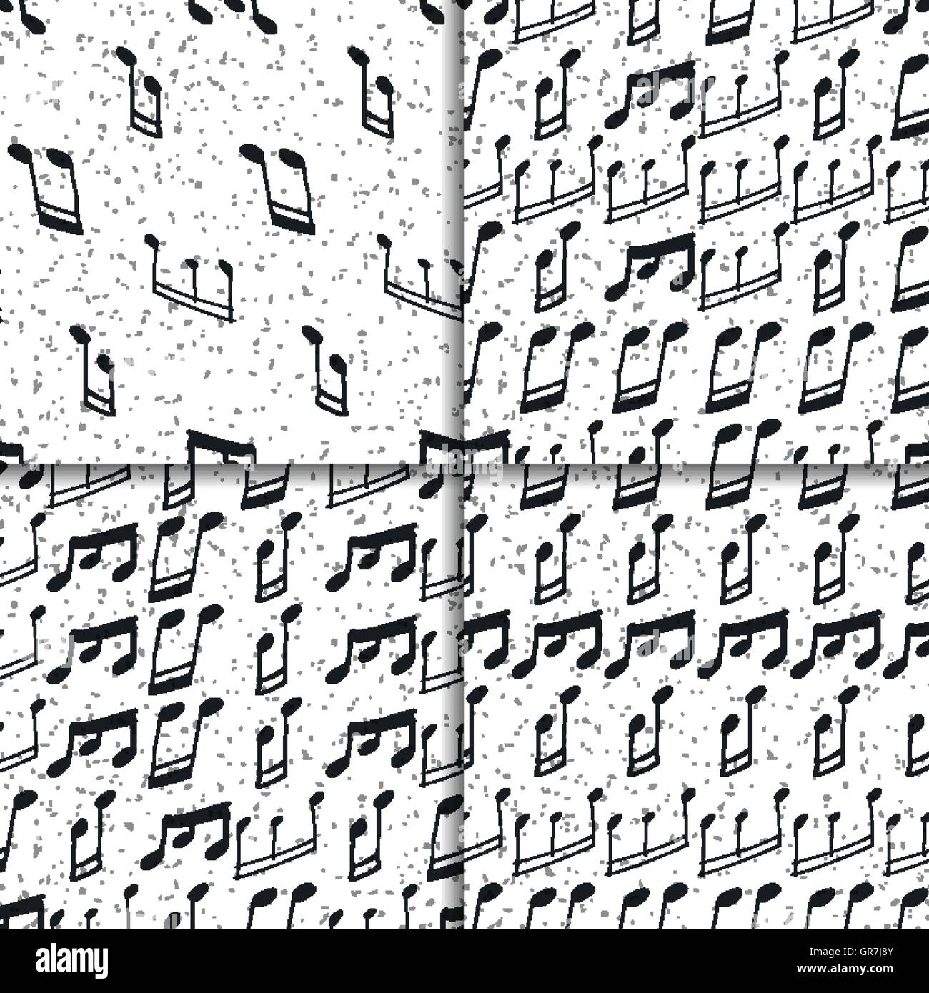 Musik Noten Musterdesign Satz Stock Vektor