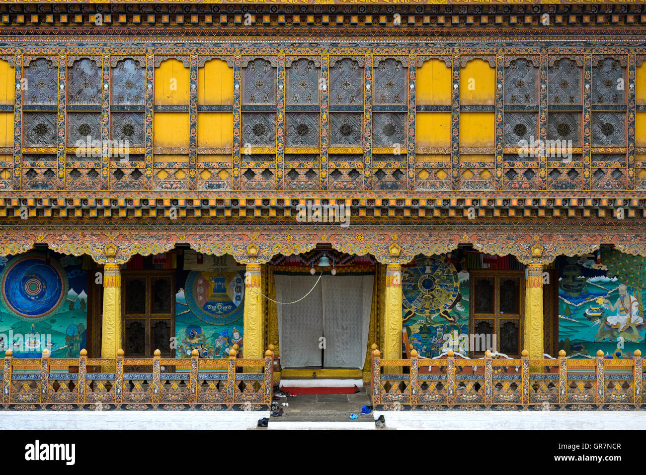 Krönung-Tempel in das Kloster und die Festung Punakha Dzong, Punakah, Bhutan Stockfoto