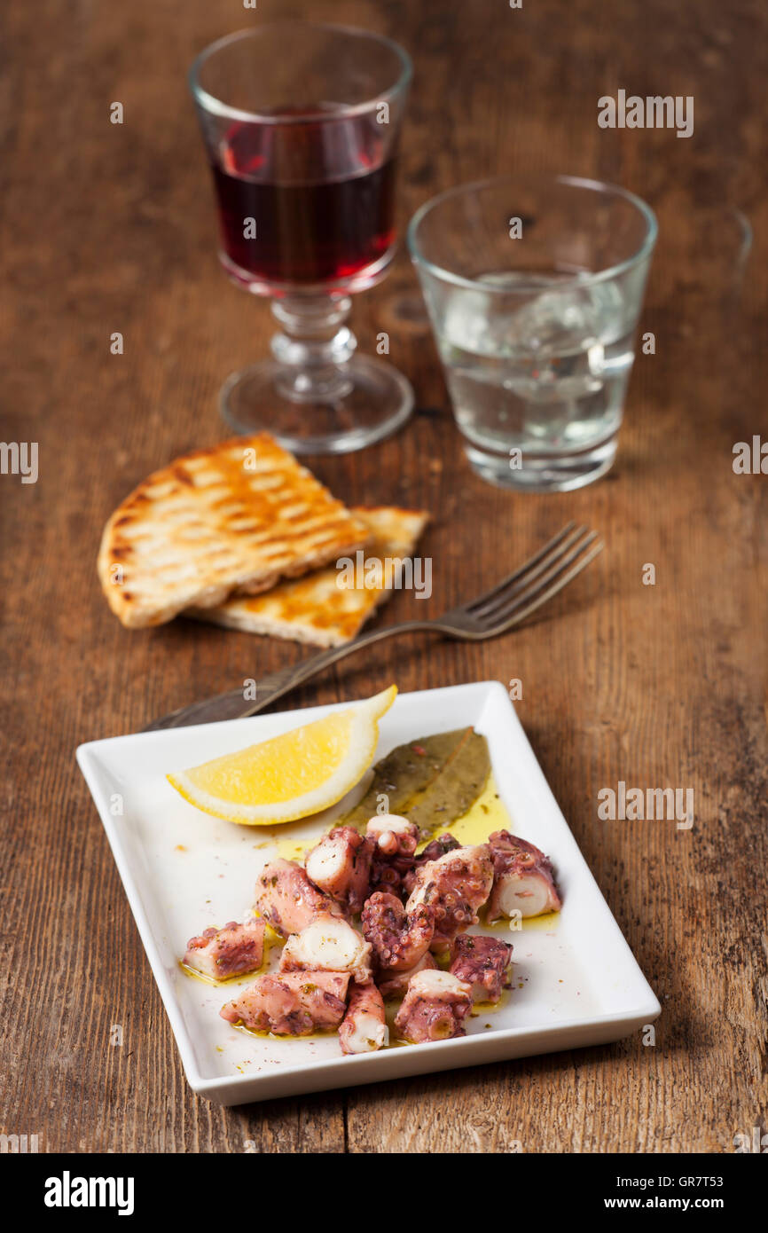 Gegrillter Tintenfisch Stockfoto