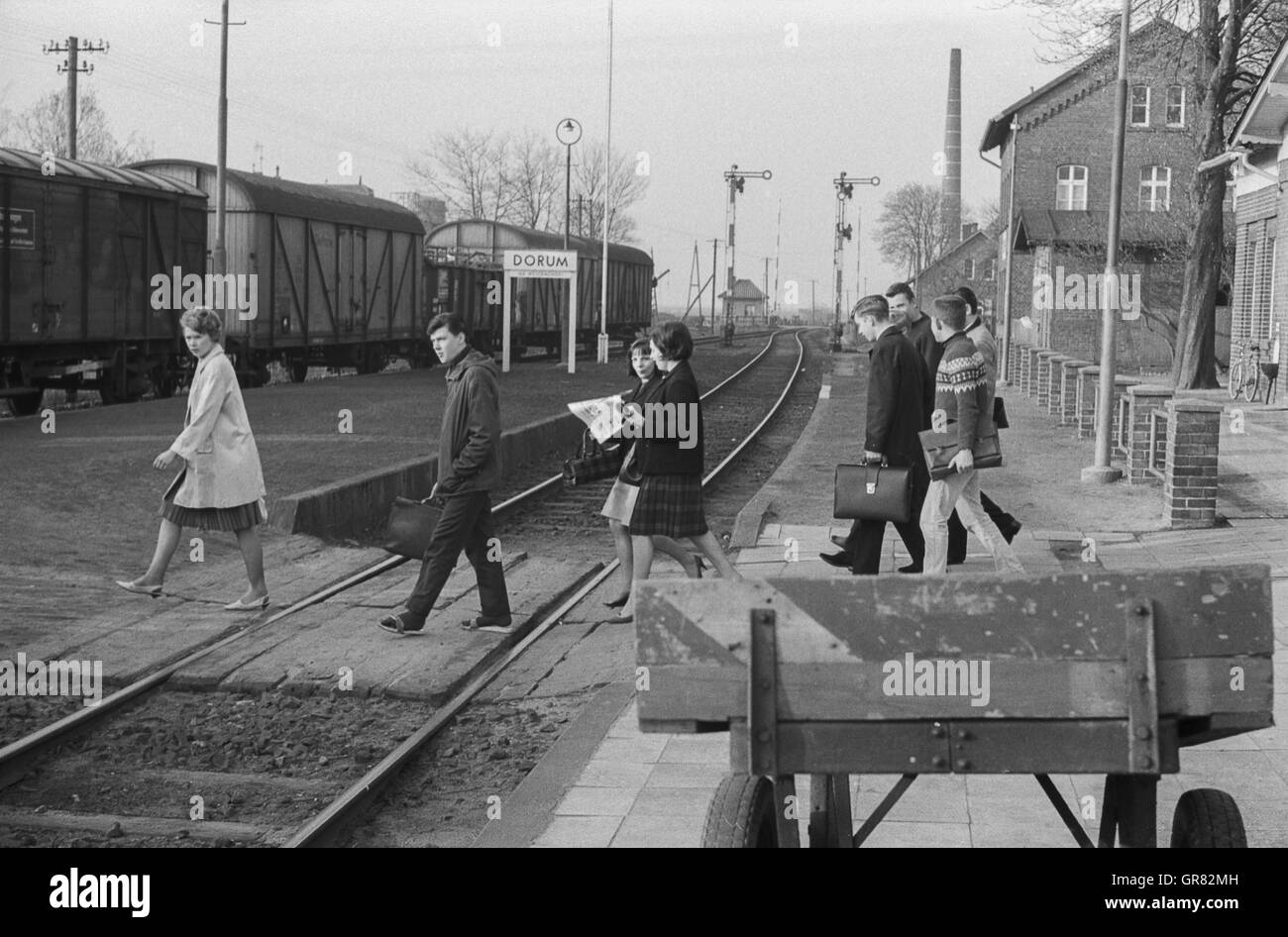 Bahnhof Zug 1966 Bw Stockfoto