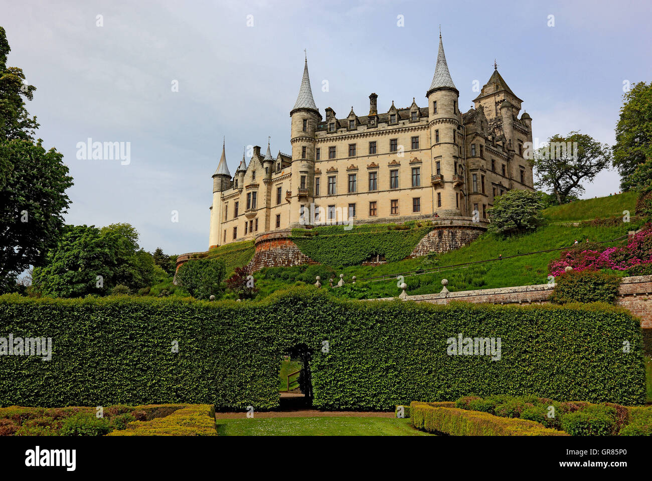 Schottland, Highlands, Dunrobin Castle, Schloss und Garten Stockfoto