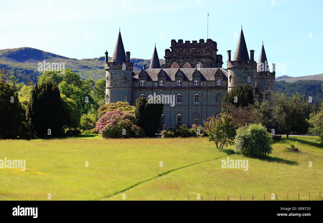 Schottland, Schloss Inveraray, Ort in den schottischen Unitary Authority Argyll und Bute, liegt am Ufer des Einlasses Loch Fyne Stockfoto