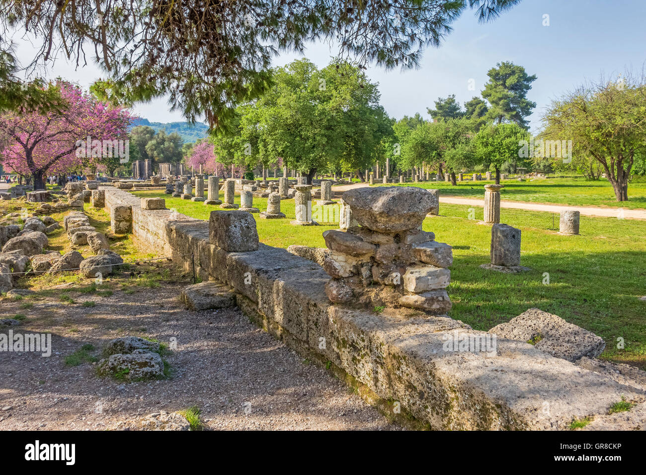 Das Gymnasion antike Olympia Peloponissos Griechenland Stockfoto
