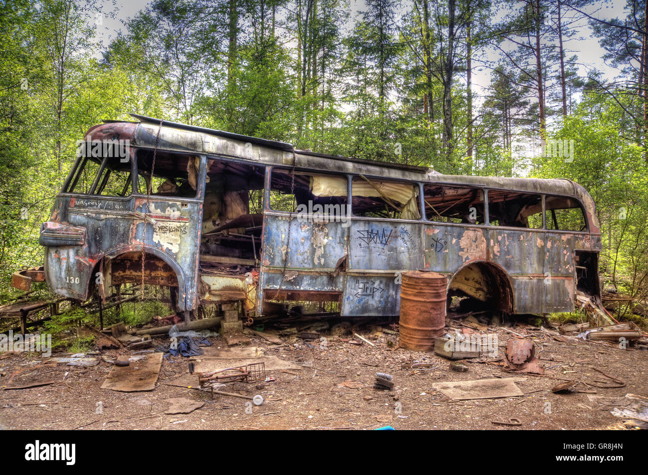 Auto Dump Kirkö Mosse In Ryd, Schweden Stockfoto