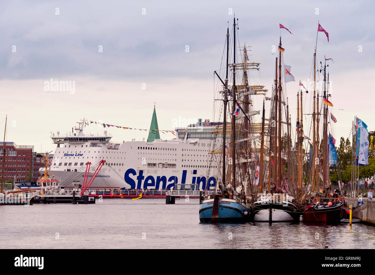 Im Hafen von Kiel Stockfoto