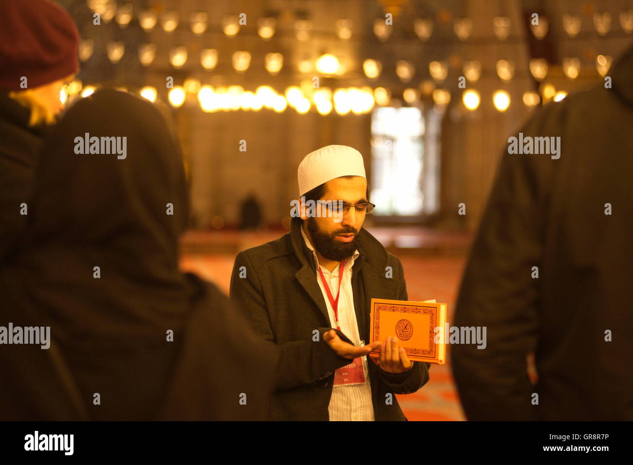 Istanbul-Süleymaniye-Moschee, islamische Prediger Stockfoto