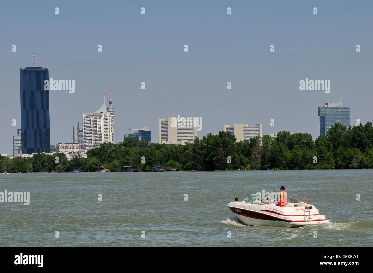 DC Tower, Uno-City und Donaucity-Wien Stockfoto