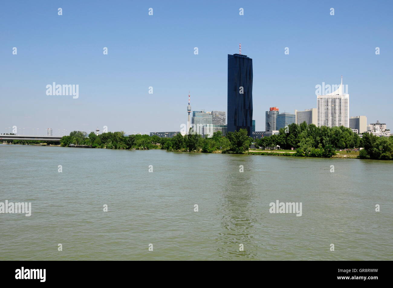 DC Tower, Uno-City und Donaucity-Wien Stockfoto