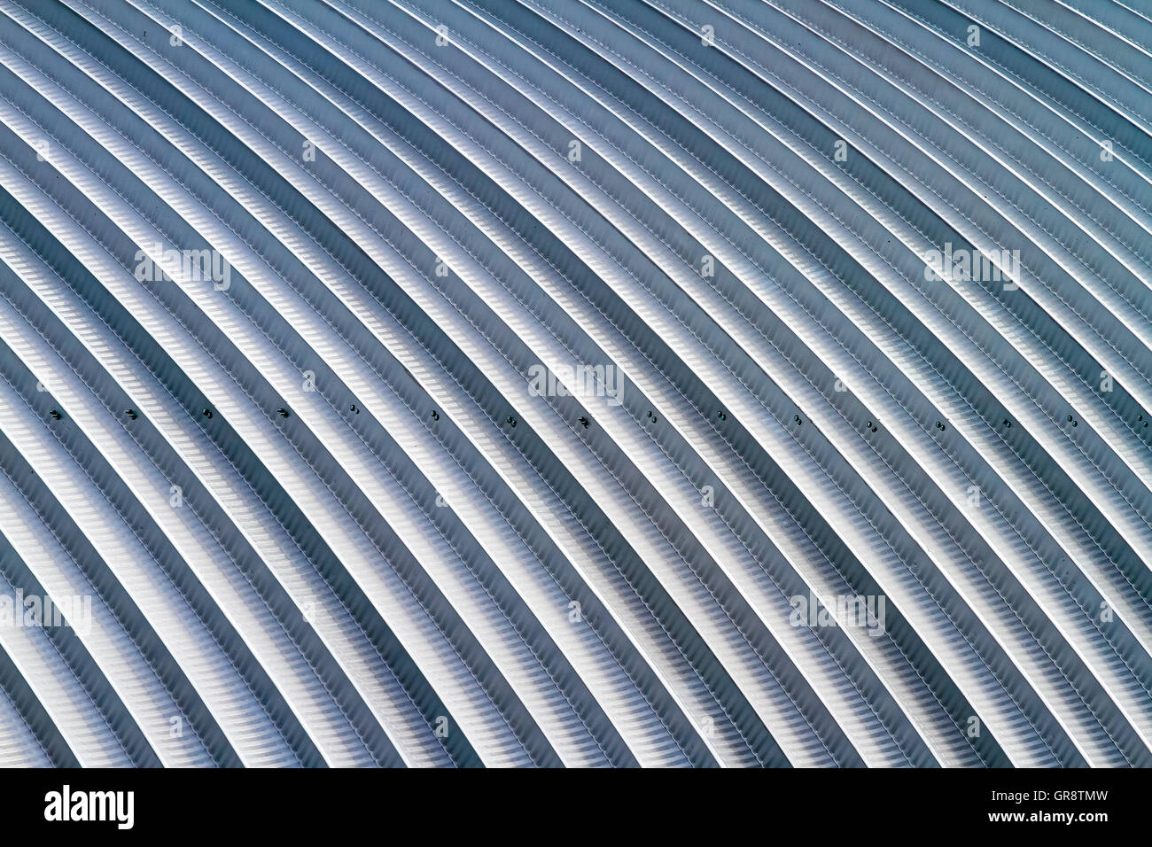 Kurve Blatt Aluminiumdach, Fabrikdach Stahl Stockfoto