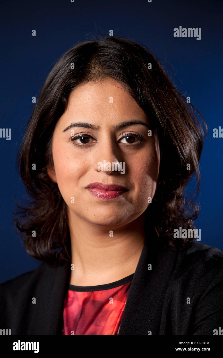 Sara Khan, der britischen muslimischen Menschenrechtler und Direktor des Inspire, auf dem Edinburgh International Book Festival. Edinburgh, Schottland. 28. August 2016 Stockfoto