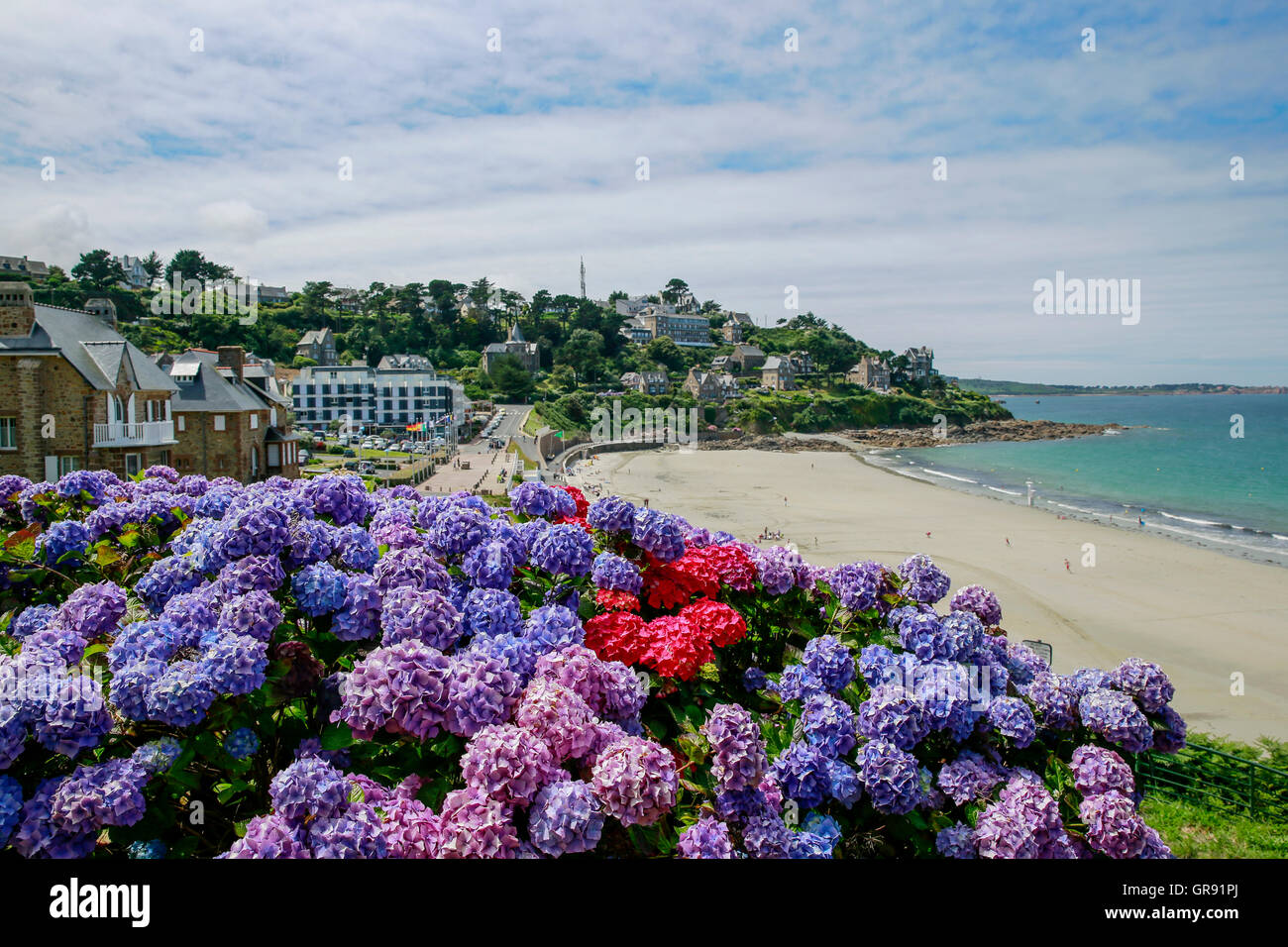 Strand von Perros-Guirec, Bretagne, Frankreich Stockfoto