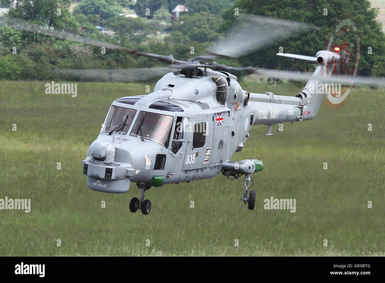 Britische erbaute Royal Navy Westland Lynx hma 8 Hubschrauber zd 252'335' bei wolverhampton Halfpenny Green airfield. Stockfoto