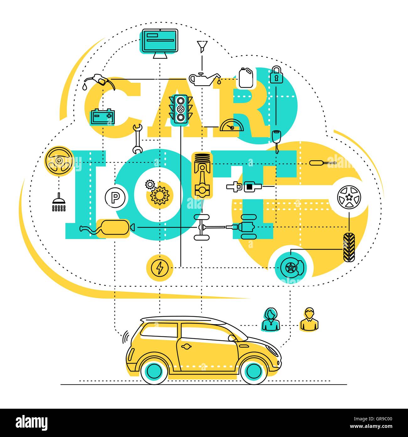 Internet der Dinge für das Auto Stock Vektor