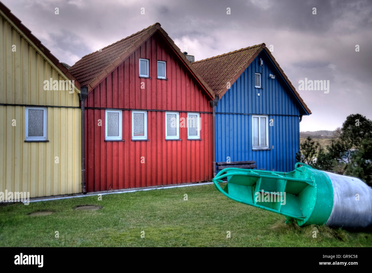 Angeln Hütten auf Nord friesischen Insel Amrum In Deutschland Stockfoto