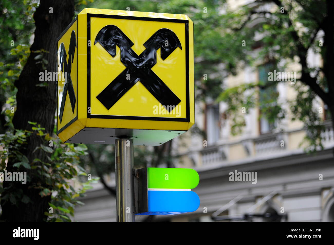 Raiffeisenbank-Logo Stockfoto