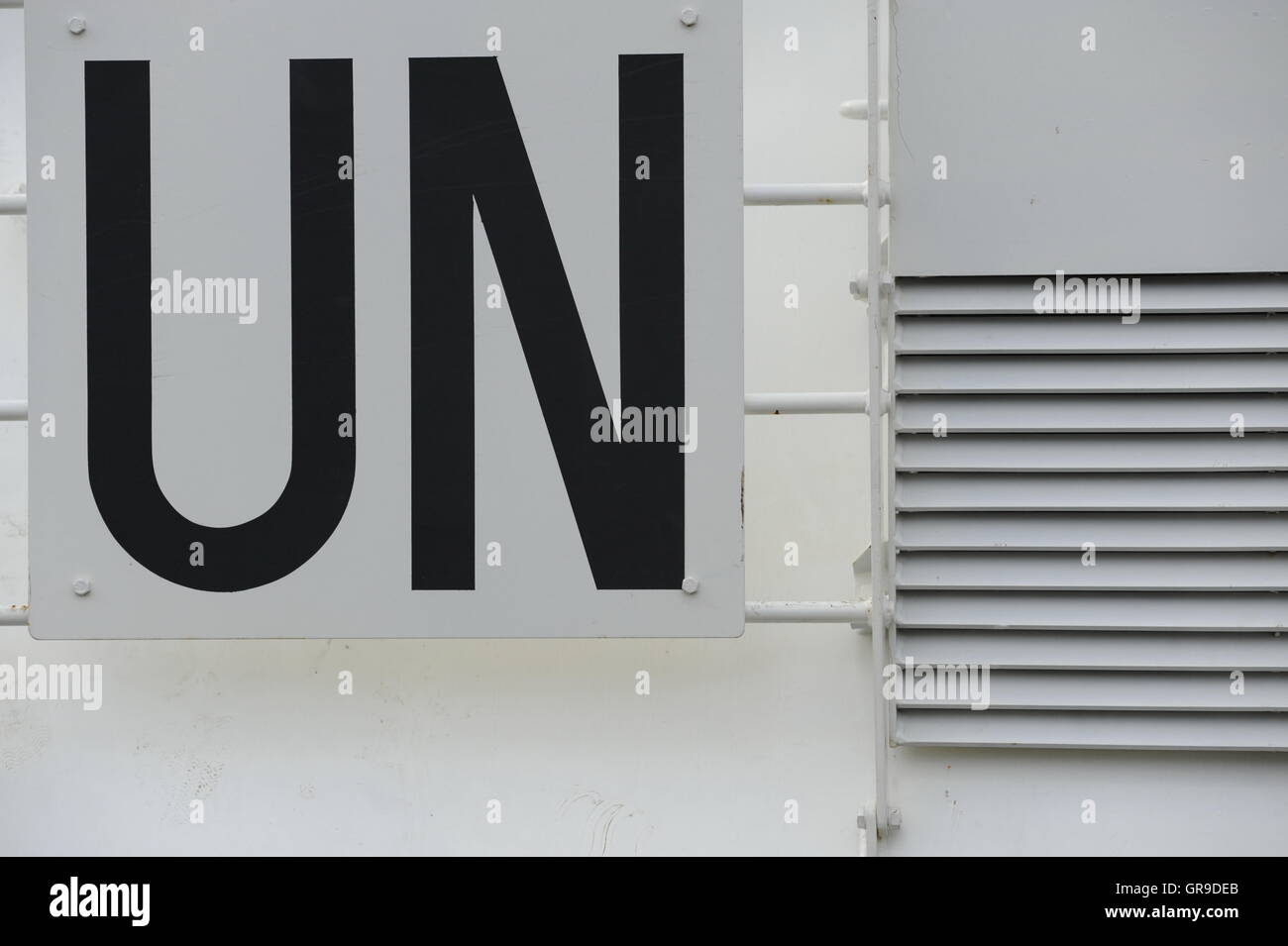 UN, UN-Zeichen, symbolisches Bild Stockfoto