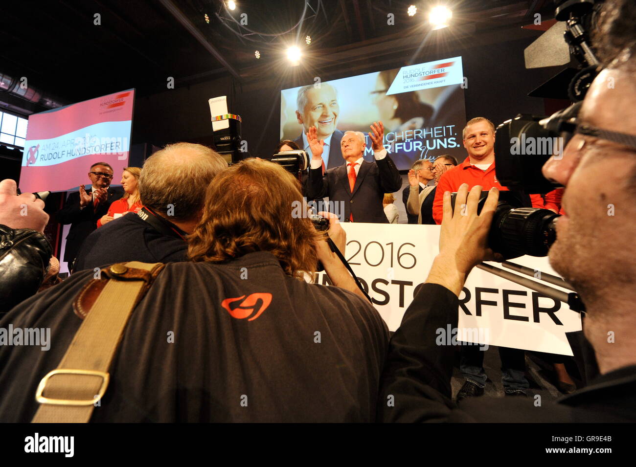 Auftaktveranstaltung für den intensiven Wahlkampf von Rudolf Hundstorfer Stockfoto