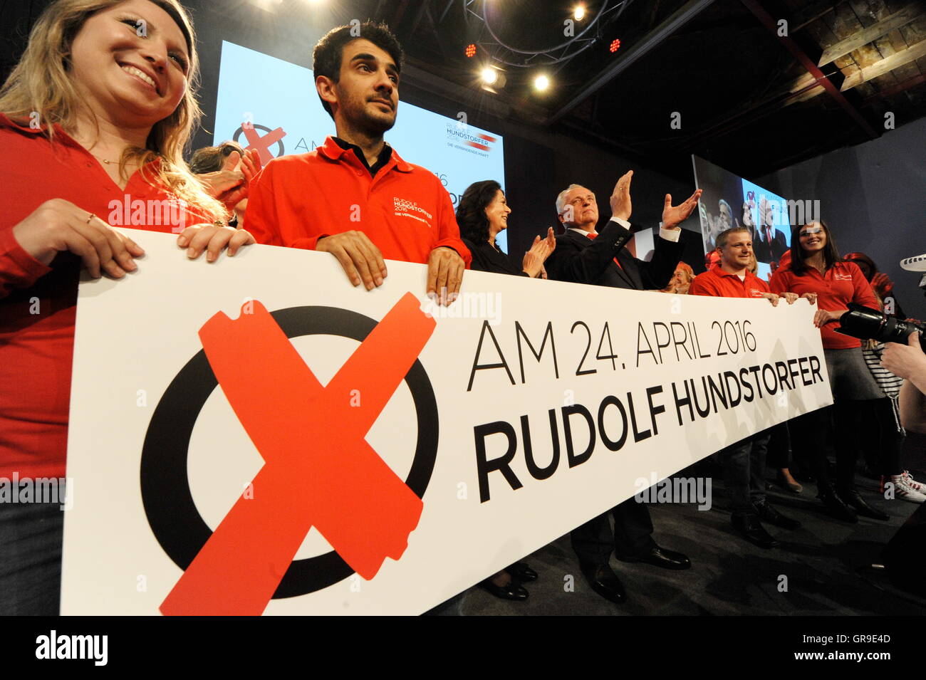 Auftaktveranstaltung für den intensiven Wahlkampf von Rudolf Hundstorfer Stockfoto