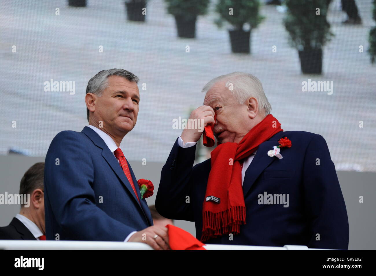 Vienna Spö Provincial Parteisekretär, Georg Niedermühlbichler und Bürgermeister Michael Häupl Stockfoto