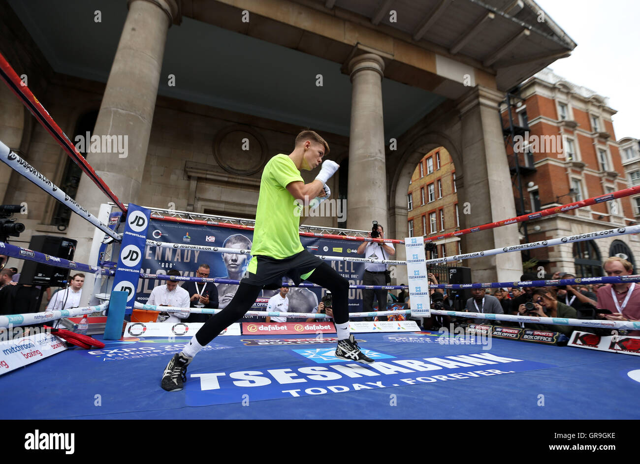 Charlie Edwards während seines Trainings im Covent Garden, London. Stockfoto
