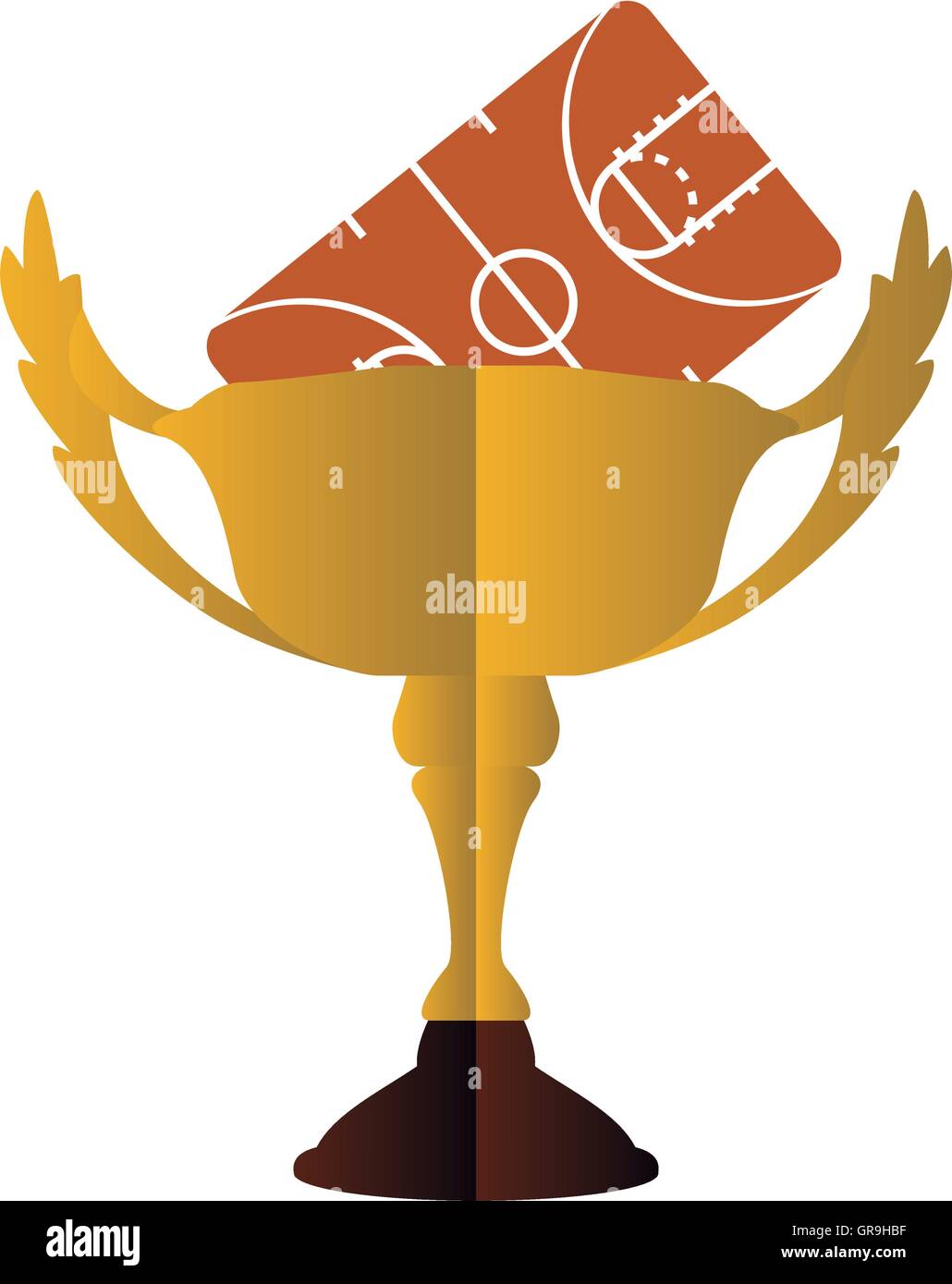 Gold-Trophäe und Basketball-design Stock Vektor