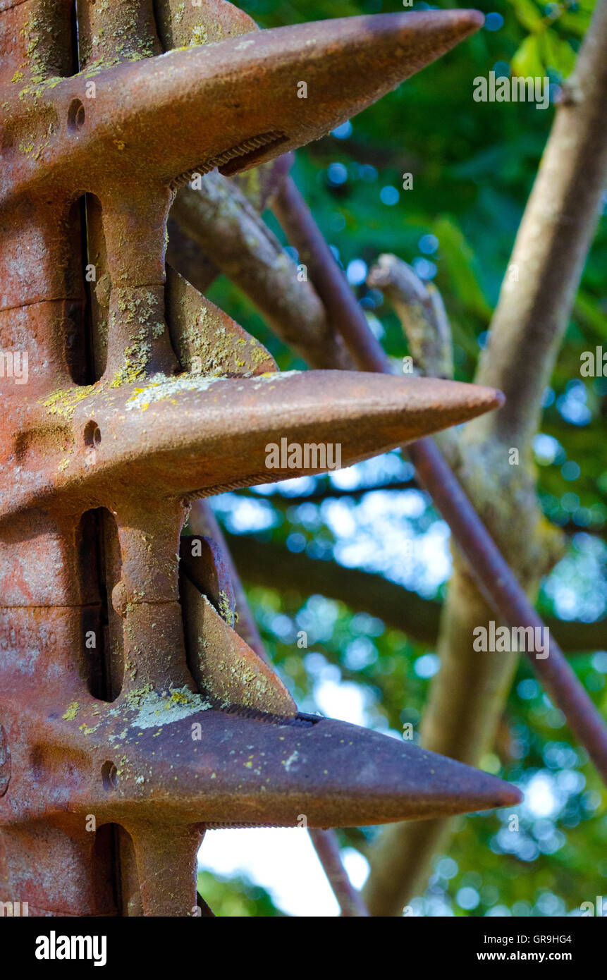 Landmaschinen, in der Nähe. Stockfoto
