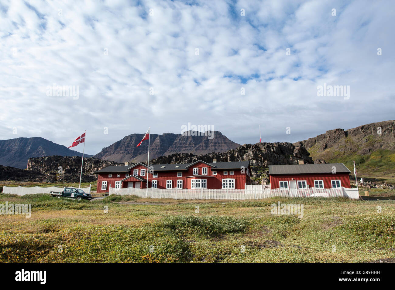 Arktisk Station, Arktis-Station, Qeqertarsuaq, Grönland Stockfoto