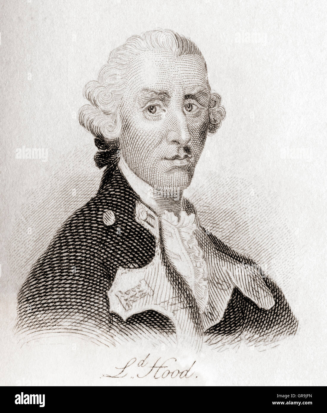 Samuel Hood, 1. Viscount Hood, 1724 – 1816.  Britischer Admiral bekannt besonders für seine Verdienste in den amerikanischen Unabhängigkeitskrieg und die französische revolutionäre Kriege. Stockfoto