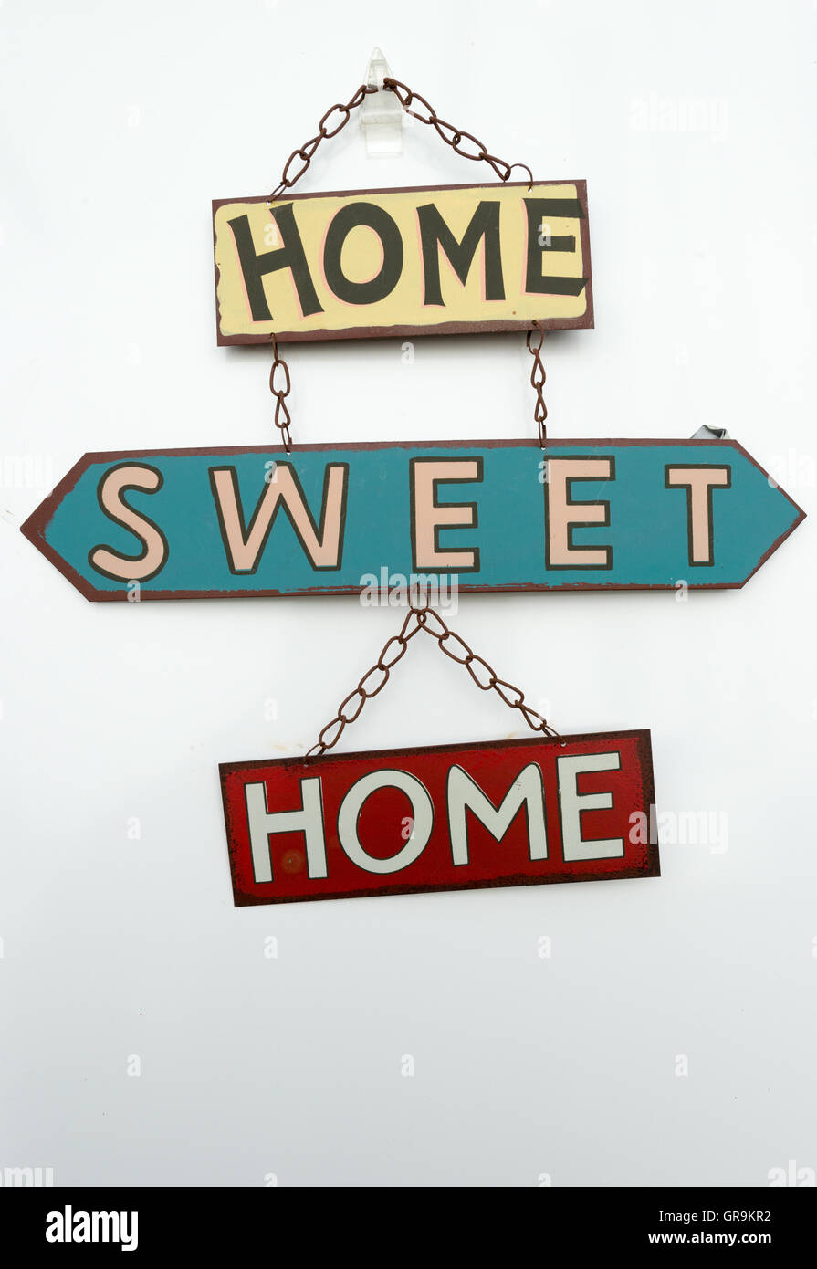 Schild Home Sweet Home Stockfoto