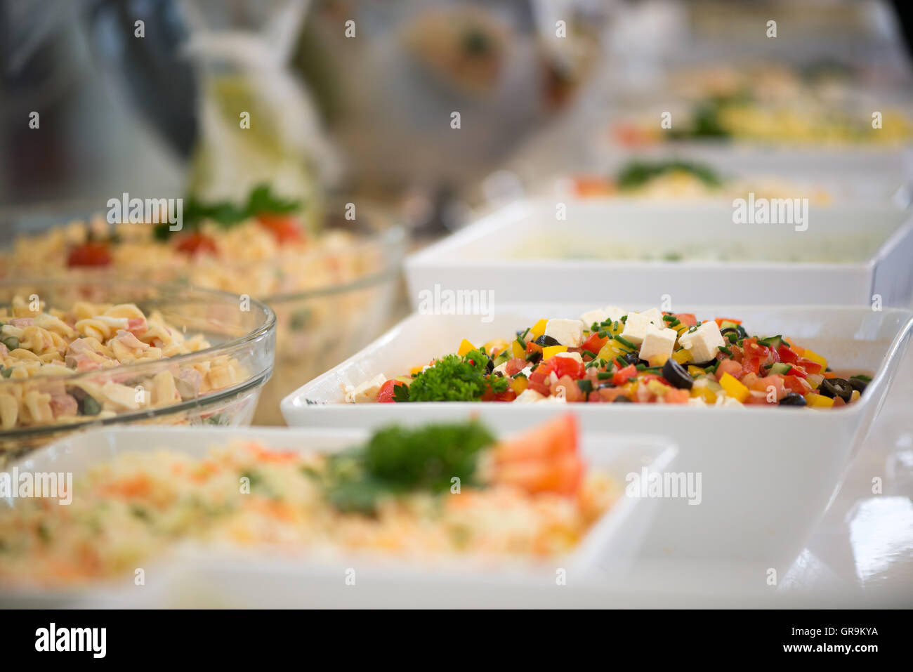 Salatbuffet Stockfoto