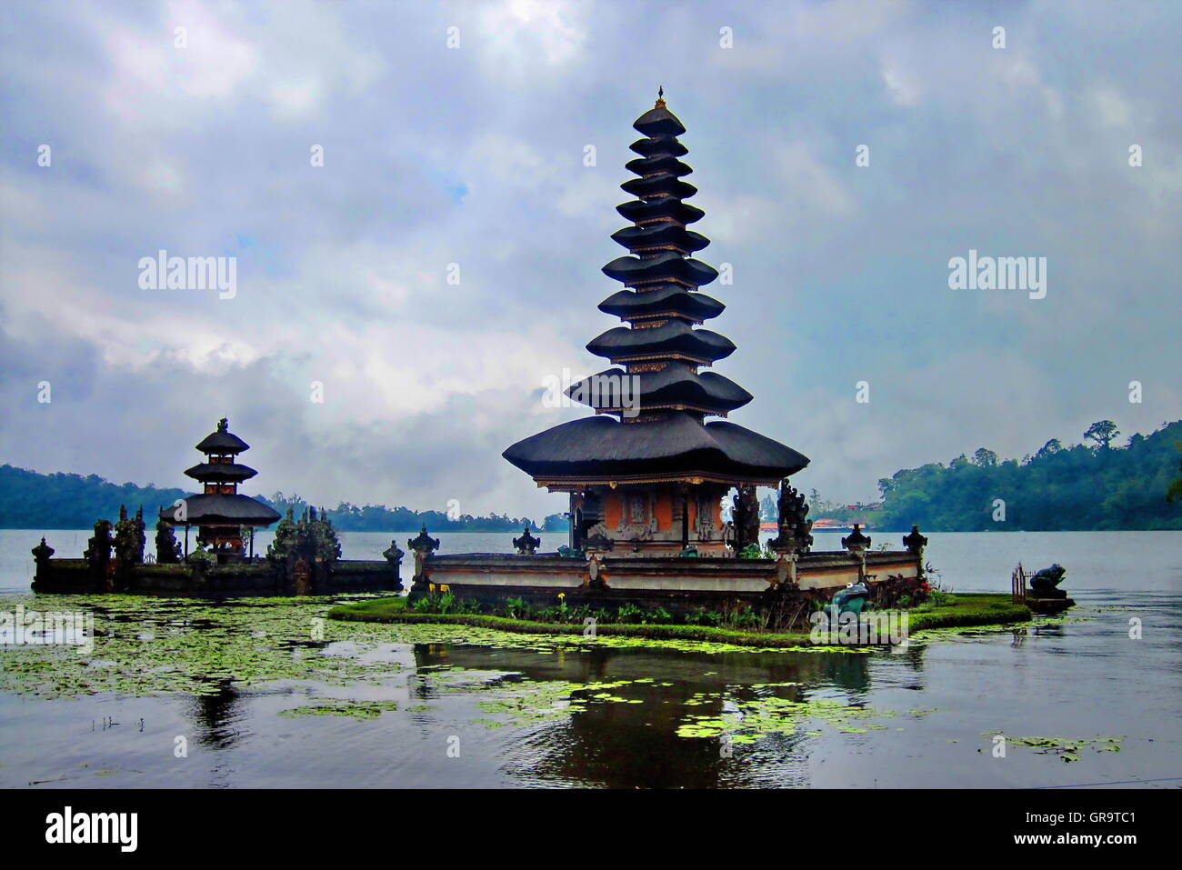 Tempel Bedugul Bratan Bali Stockfoto