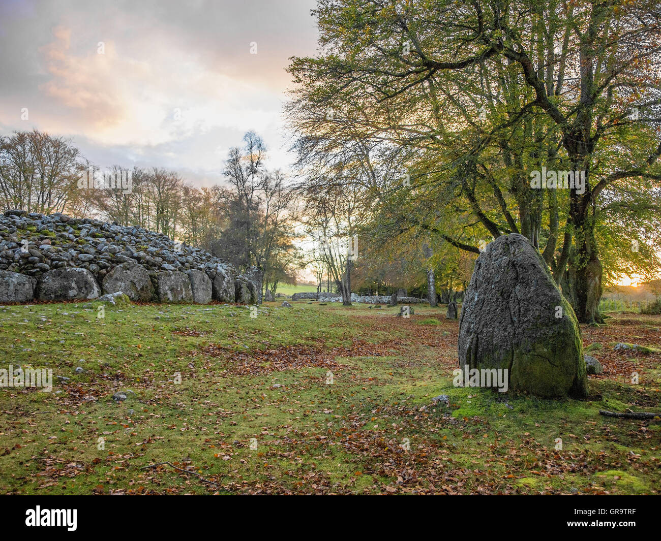 Stonecircle Schloten Cairns Stockfoto