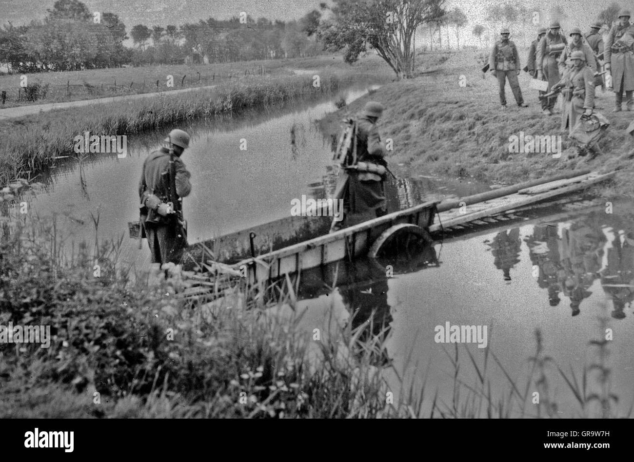 Deutsche Soldaten In Belgien während des zweiten Weltkriegs Stockfoto