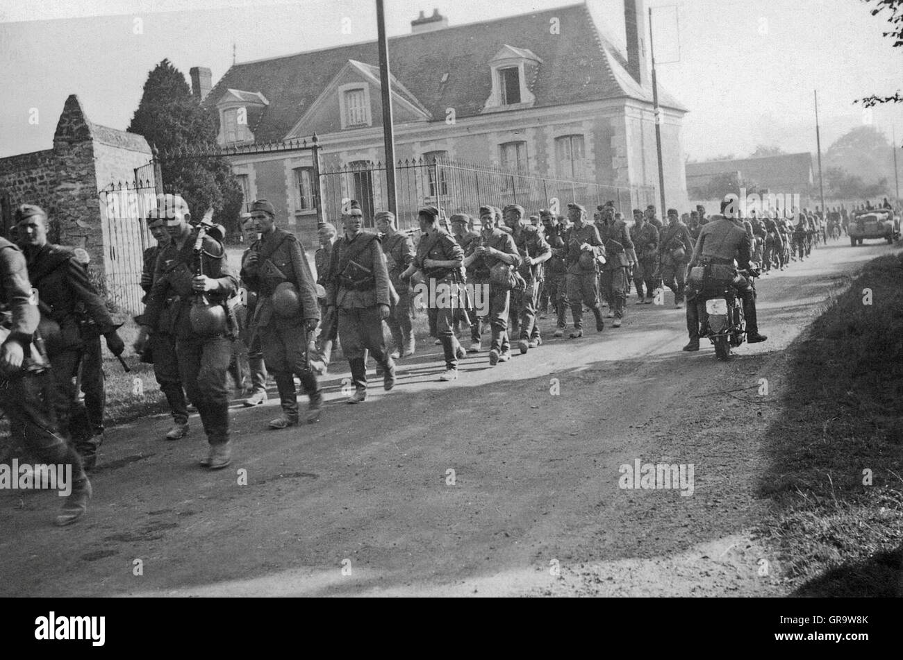 Deutsche Soldaten im Jahr 1940 In Belgien Stockfoto