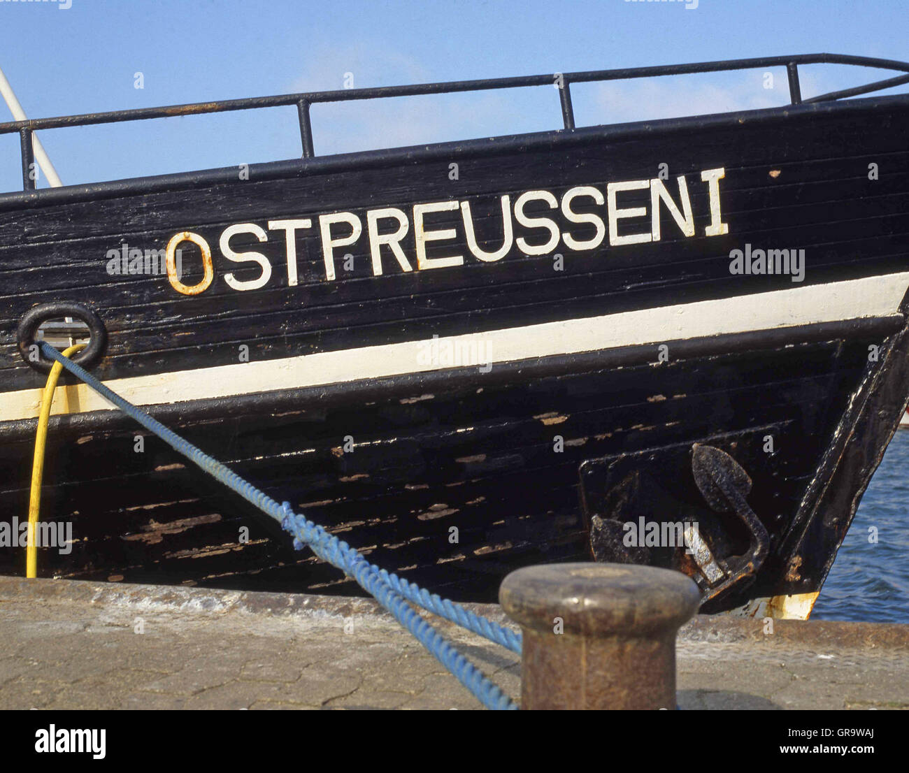 Holzschiff Ostpreussen ich. An der Ostsee Stockfoto