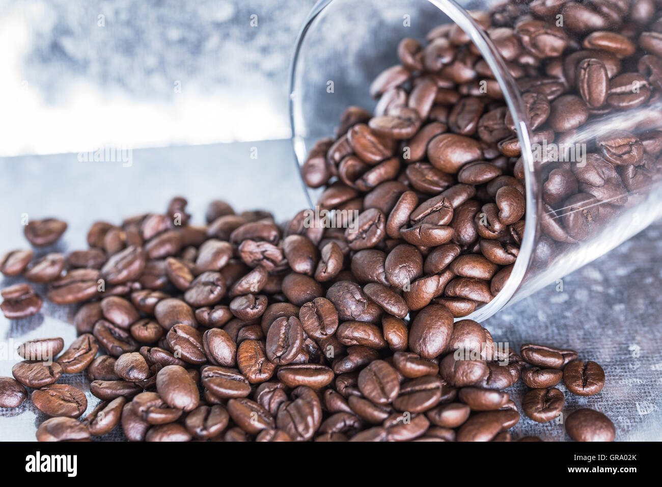 Kaffee Bohnen im Glas Stockfoto