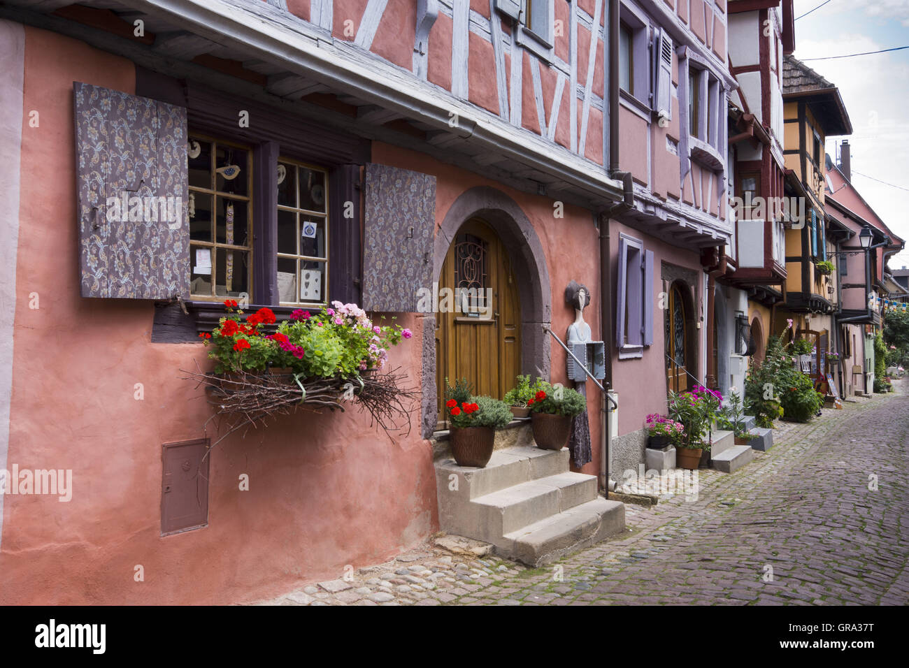 Eguisheim, Elsass, Frankreich, Europa Stockfoto
