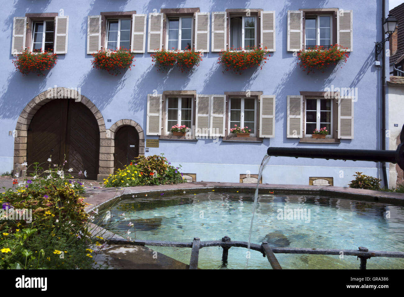 Eguisheim, Elsass, Frankreich, Europa Stockfoto