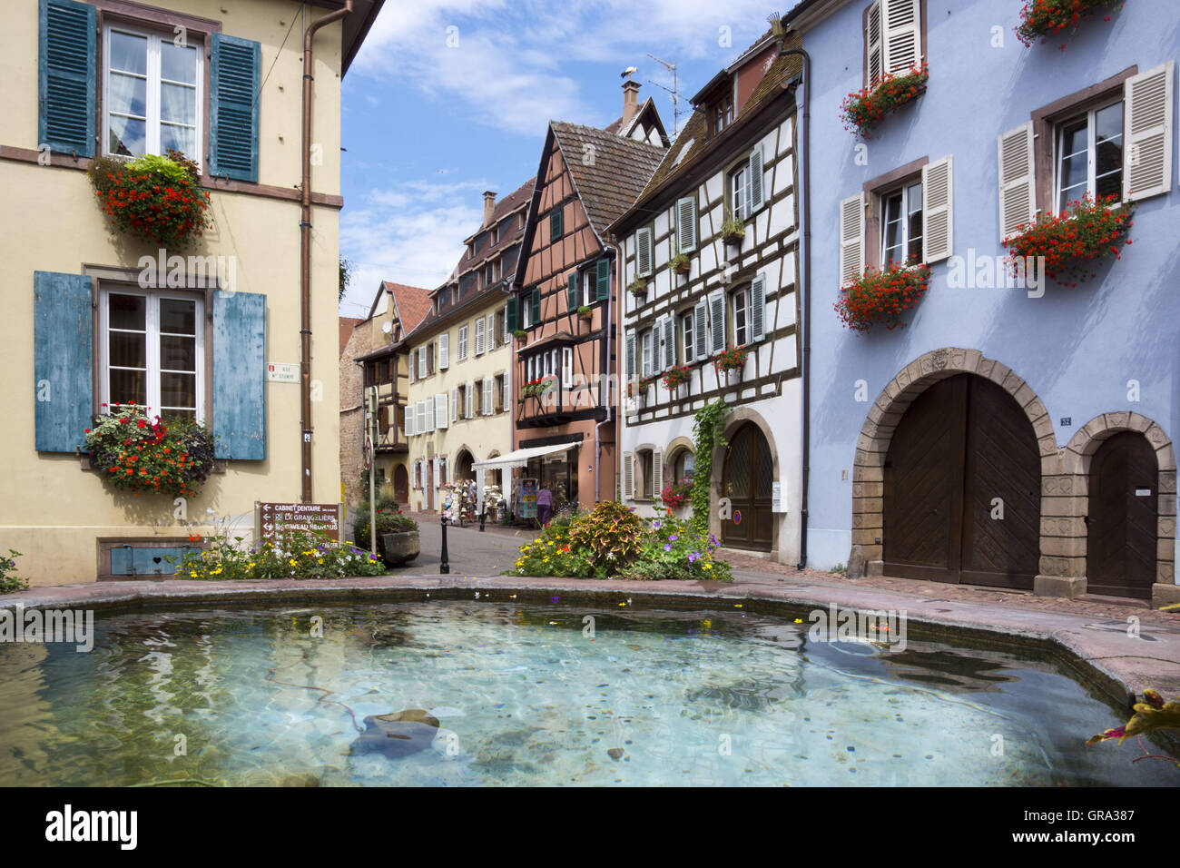 Eguisheim, Elsass, Frankreich, Europa Stockfoto