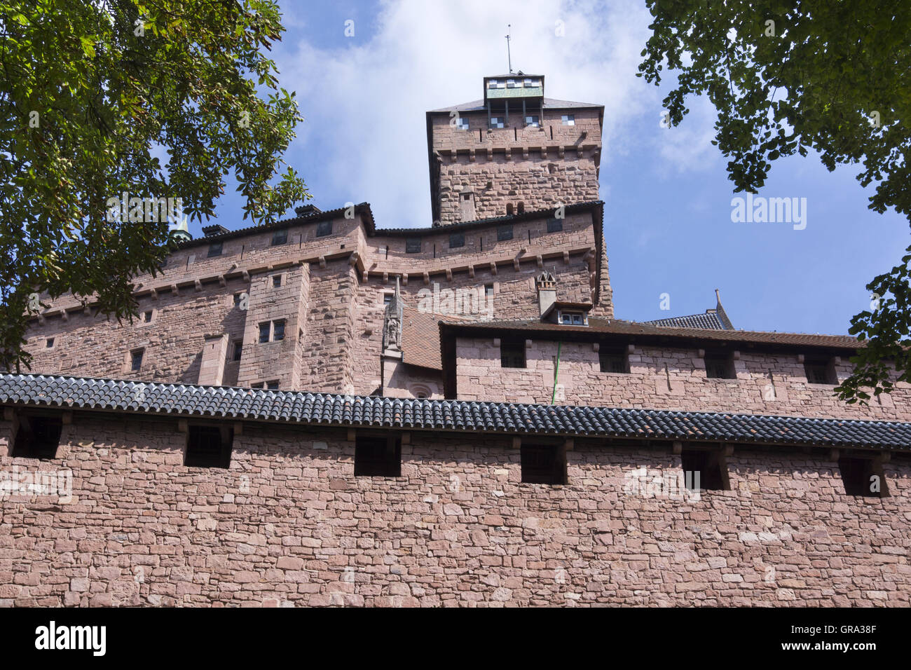 Haut Koenigsbourg Schloss, Elsass, Departement Bas-Rhin, Frankreich, Europa Stockfoto