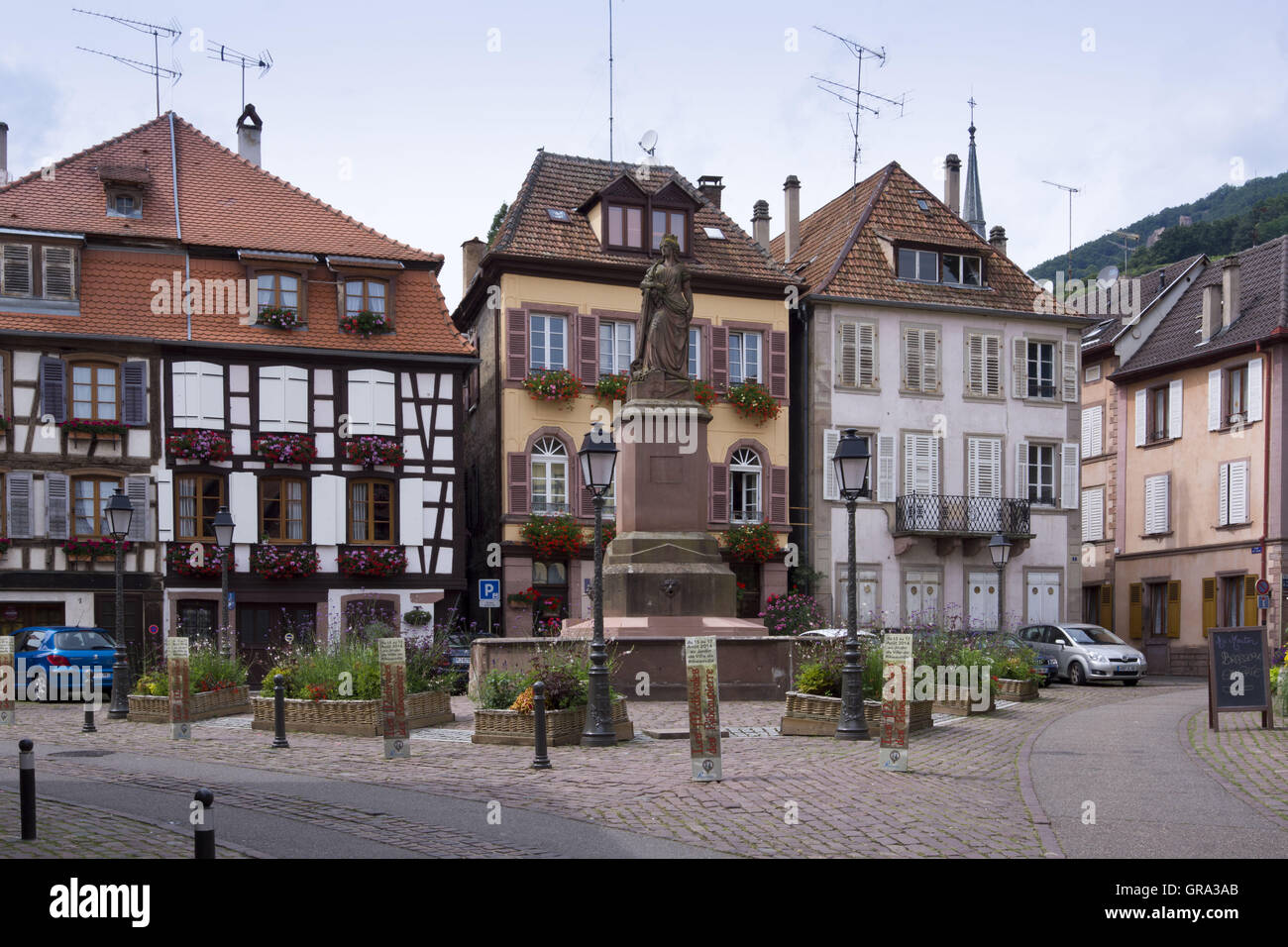Platzieren Sie De La Sinnes, Ribeauvillé, Elsass, Departement Haut-Rhin, Frankreich, Europa Stockfoto