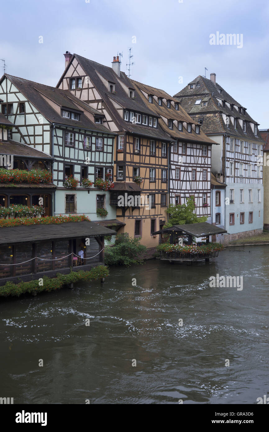 Fachwerkhäuser, Petite France, Straßburg, Elsass, Frankreich, Europa Stockfoto