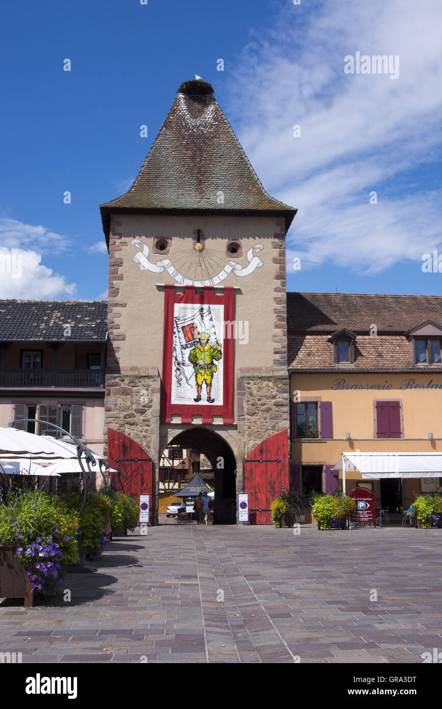 La Porte De Turckheim, Departemant Haut-Rhin, Elsass, Frankreich, Frankreich Stockfoto