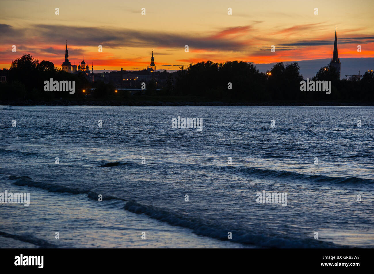 Blick auf die Ostsee vom Pirita Strand in Tallinn, Estland Stockfoto