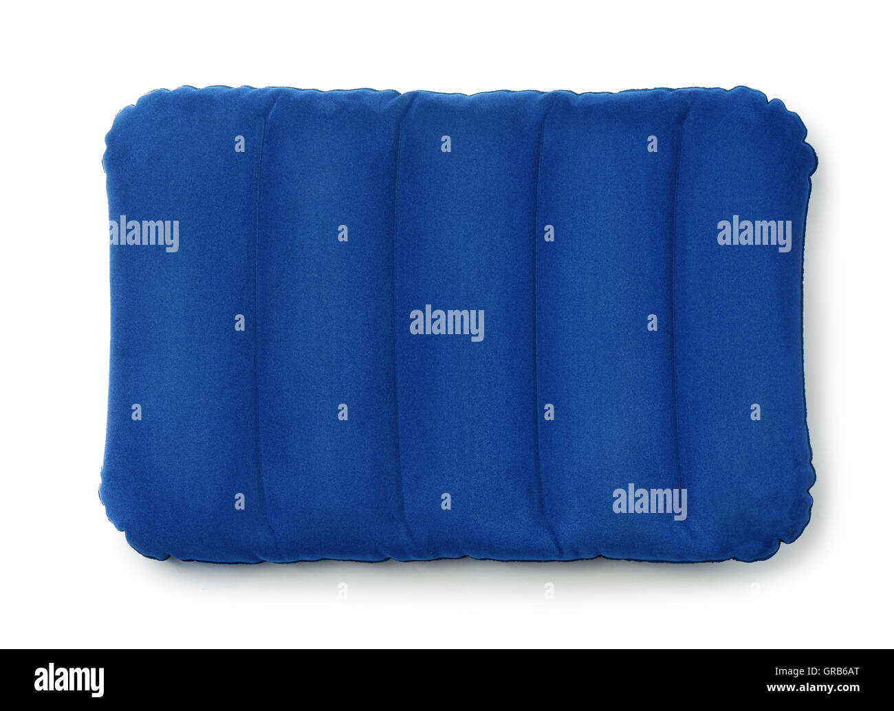 Top Viewe blau aufblasbares Kissen, isoliert auf weiss Stockfoto