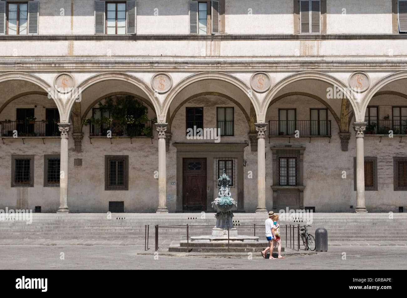 Piazza Della Santissima Annunziata Platz Florenz Italien Stockfoto