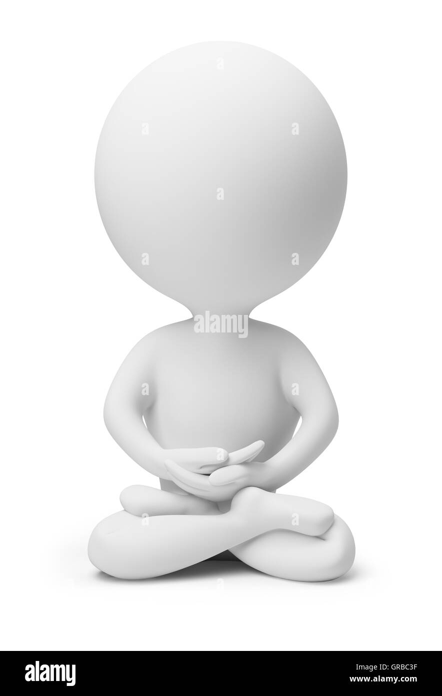 3D kleine Leute - meditation Stockfoto