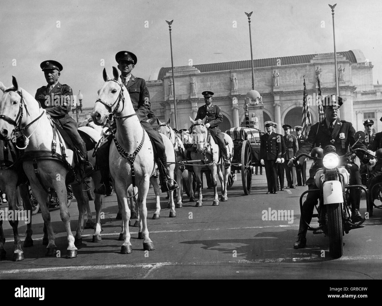 Roosevelt (1882-1945) Trauerzug in Washington, D.C. 14. April 1945 Stockfoto